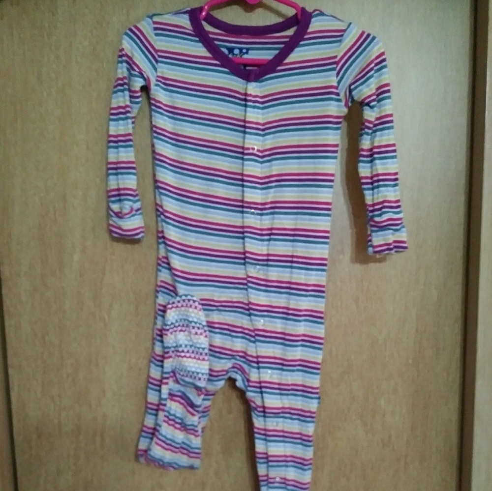 NWOT Kickee Pants Footie - Girls Perth Strip